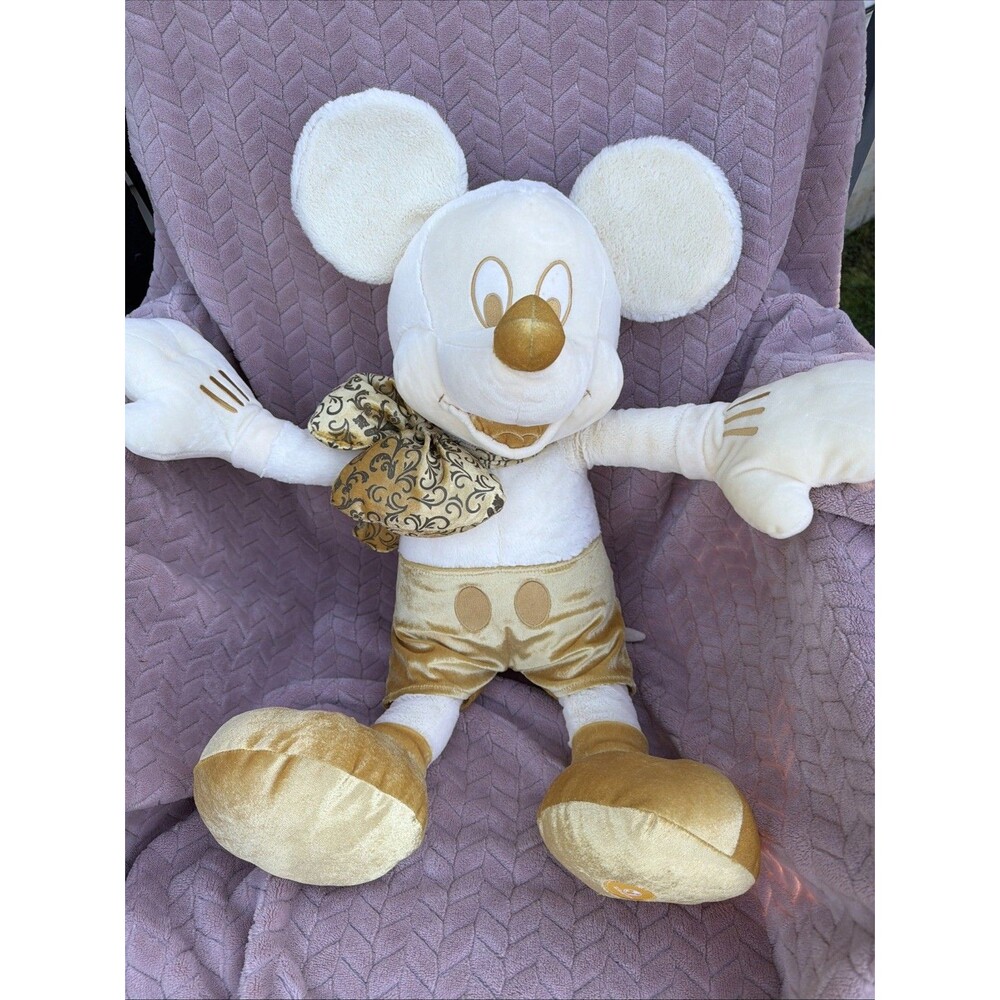 Rare Golden Disney Store Mickey Mouse 25” Plush Stuffed Collectible Toy